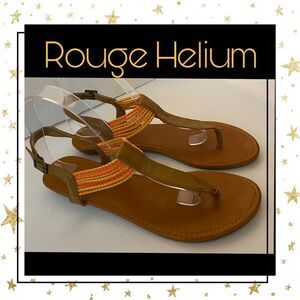 Rouge Helium Sunburst Women's Corded Thong Sandals 9